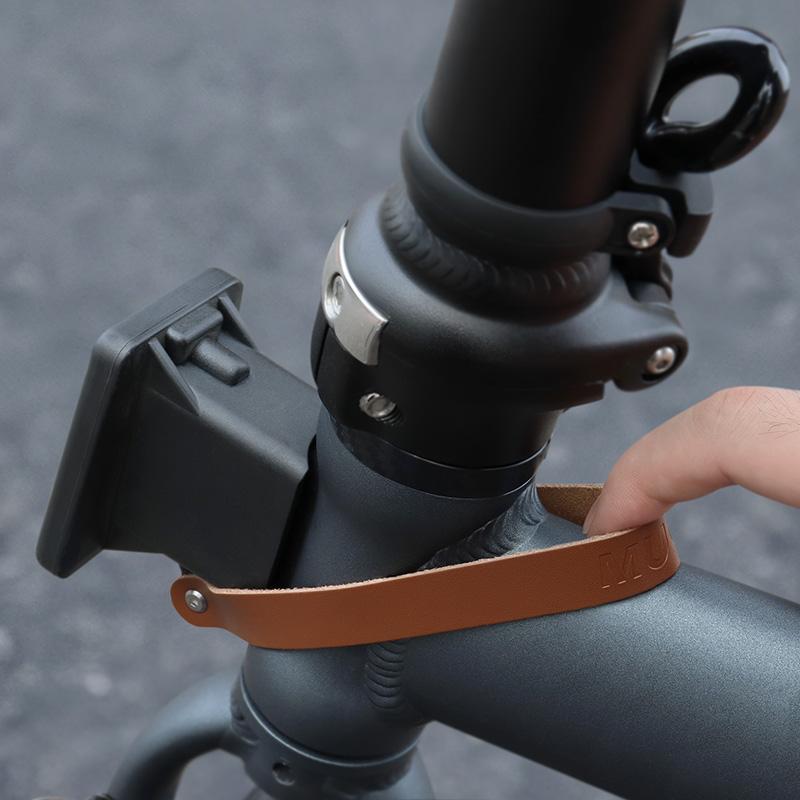 1/2/3Pcs Foldable Front Bag Quick Release Cowhide Handle Pull Ring Belt For Brompton Folding Bike Carrier Bicycle Accessories