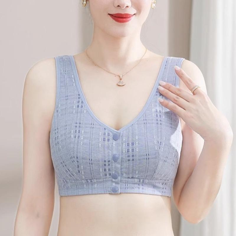 Бюстгальтер больших размеров для женщин среднего и пожилого возраста Удобный жилетный стиль Застежка спереди Дышащая хлопковая подкладка