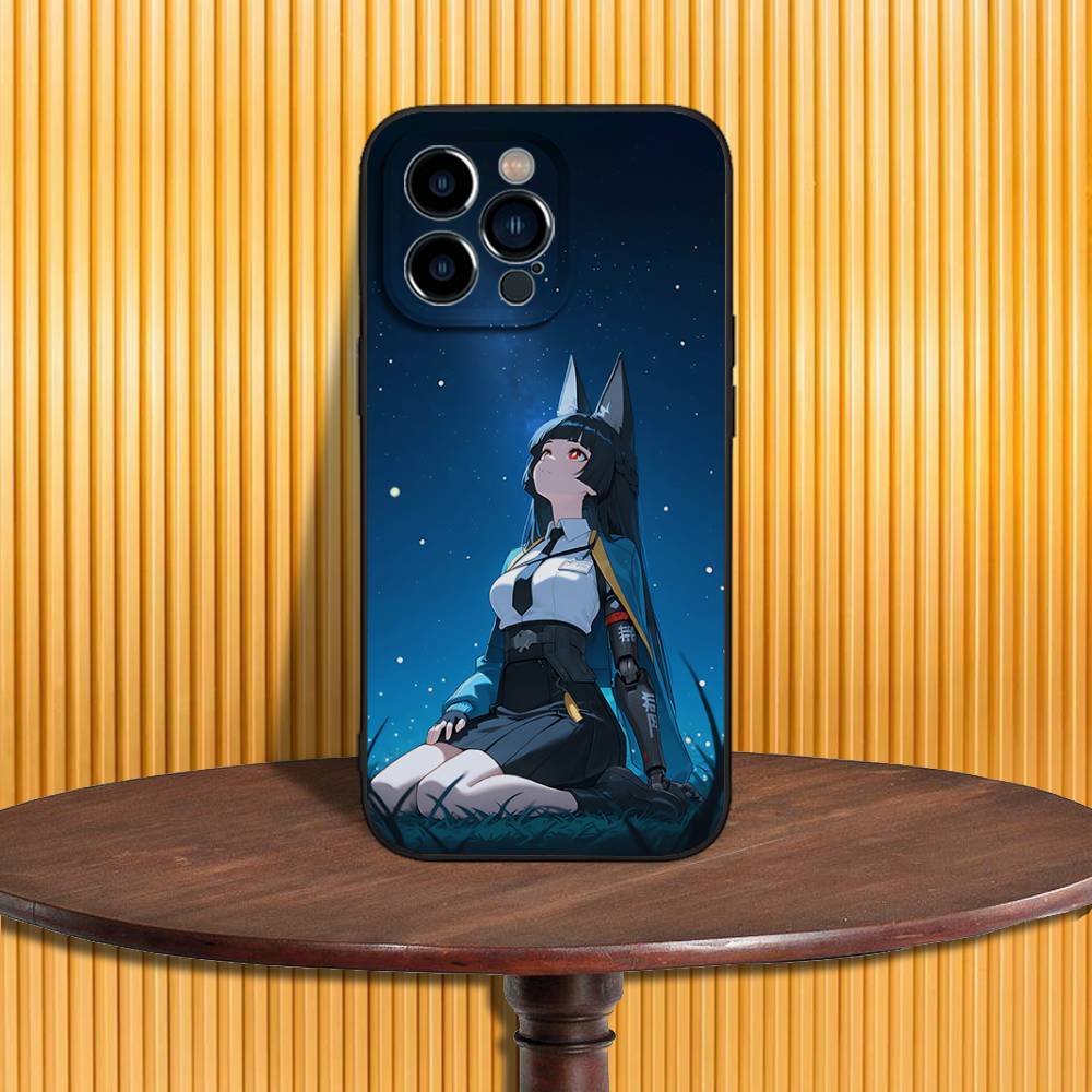 Чехол для телефона Miyabi Hoshimi ZZZ Для iPhone 17,16,15,14,13,12,11,Pro,Max,Plus,X,XS,SE4,E,Mini,Мягкий черный чехол