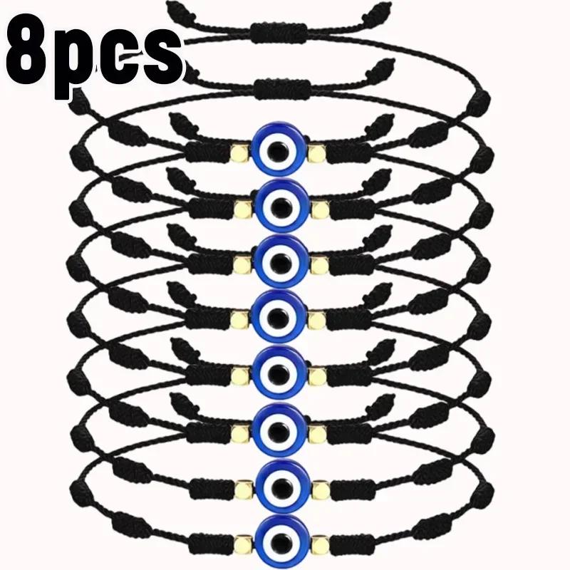 7 Knot Lucky Red Black String Bracelets for Lover Protection Amulet Friendship Braid Rope Wristband Jewelry Couple Bracelet Gift