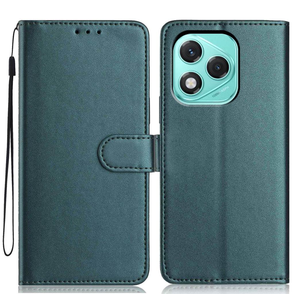 For Honor 400 Lite 5G Wallet Case with Strap/Multiple Card Slots Solid Color Leather Stand Phone Cover