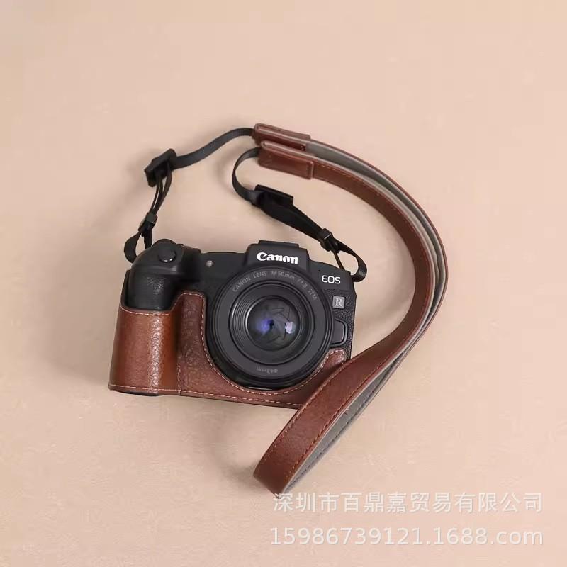 Получехол из ПУ-кожи для камеры Canon EOS R8 RP, защитный чехол с ремешком, для путешествий, повседневного использования