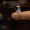 Fishing Old Man Figurine, Qing stone, desktop Decor, aquatic display Landscape Small Fisherman
