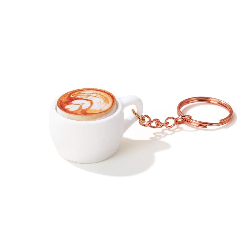 Smooth Solid Plastic Coffee Cup Keychain Portable Design Anti-stress Toy Spare Time Fun