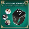 Newest Worship Prayer Counting Smart Ring Zinc Alloy Digital Smart Ring 5 Prayer Time Reminder Islamic Muslim Ring Rechargeable