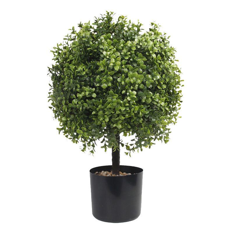 Realistic Boxwood Olive Tree Potted Plant for Indoor/Outdoor Decor