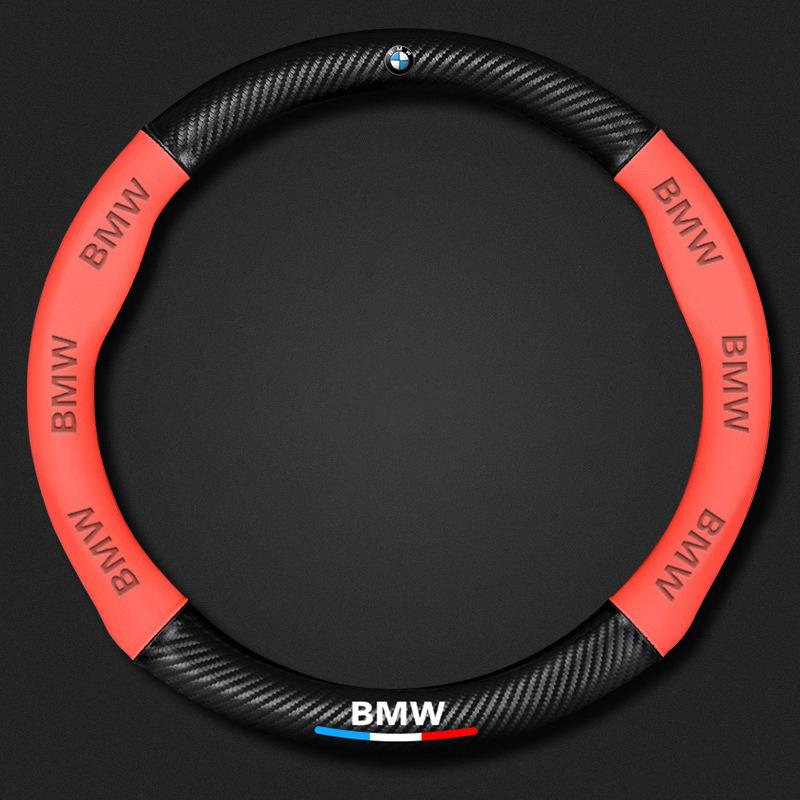 New Car For BMW X1 X3 X4 X5 X6 F15 F16 G30 3 5 7 Series G11 F48 Anti Slip Carbon Fiber Leather Steering Wheel Cover Accessories