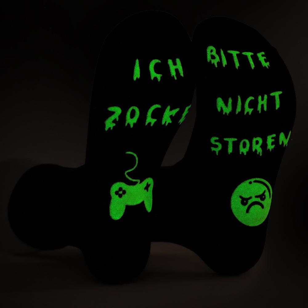 Модные светящиеся игровые носки: Впитывающий пот, нескользящий, большого размера