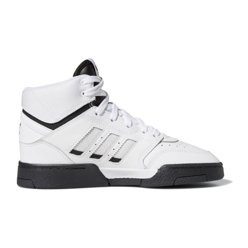 Adidas Originals Drop Step J High Top Kids' Skateboarding Shoes White Black Sneakers FV4889