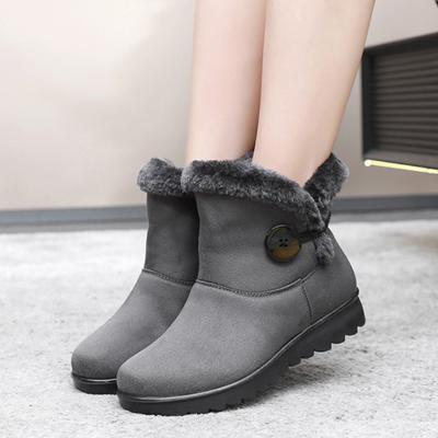 2024 зимняя обувь женская кожа плюшевые теплые плоские бабушкины зимние сапоги пожилые хлопковые туфли женские плоские туфли ботильоны зимние сапоги