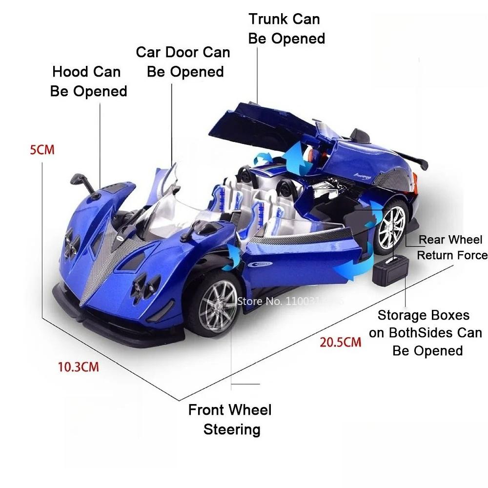 1:24 Pagani Zonda HP Huayra Cars Toy Models Doors Opened Miniature Sports Car Realistic Design Vehicles Great Collectible