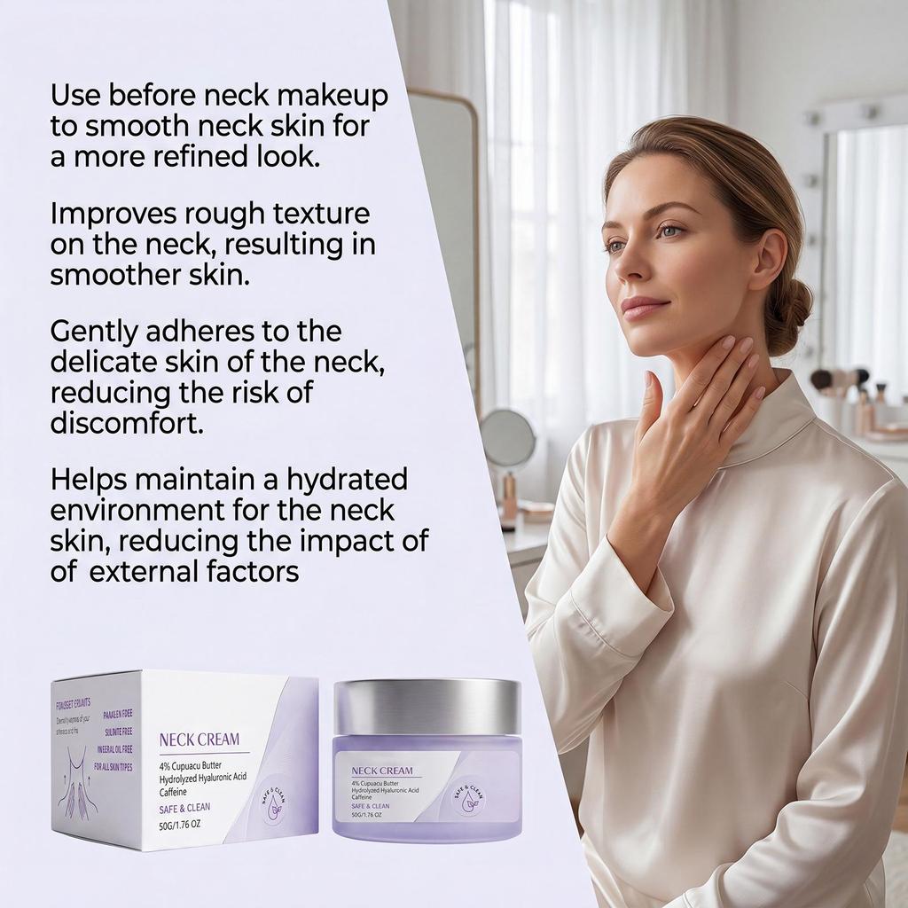 Moisturizing neck cream, gentle skin-friendly care, soft facial and neck skin, refreshing and moisturizing massage facial neck cream 50g