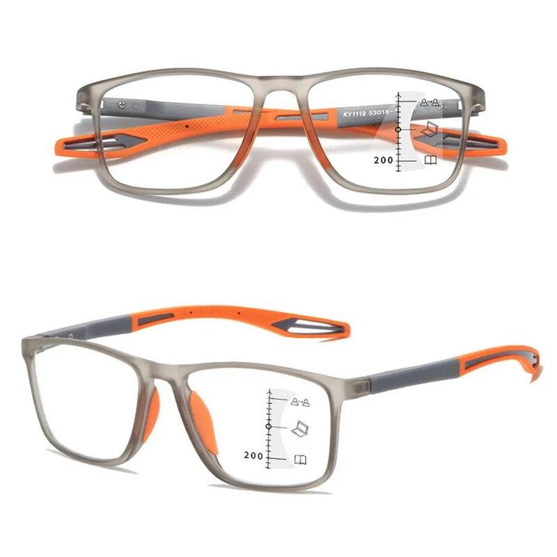 Multifocal Progressive Reading Glasses Women Men TR90 Frame Anti Blue Light Sports Bifocal Presbyopia Eyeglasses With Diopter