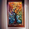 Simulated Oil Painting Large Tree Home Glass Window Beautification and Decoration Static Electricity Window Stickers
