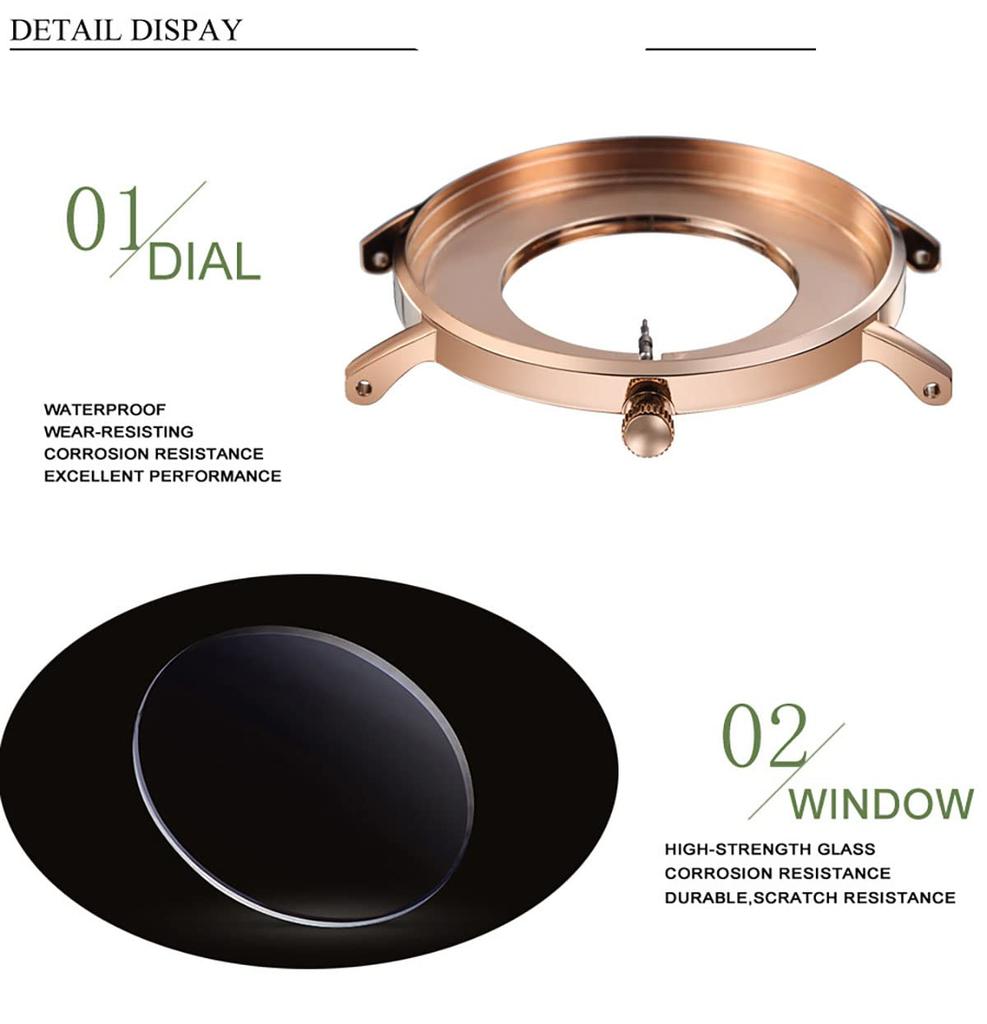 Watch Hannah Martin Simple Fashion Casual Business Watch Japanese Quartz Movement 40mm Dial Genuine Leather Band Unisex and Men's (Black White)