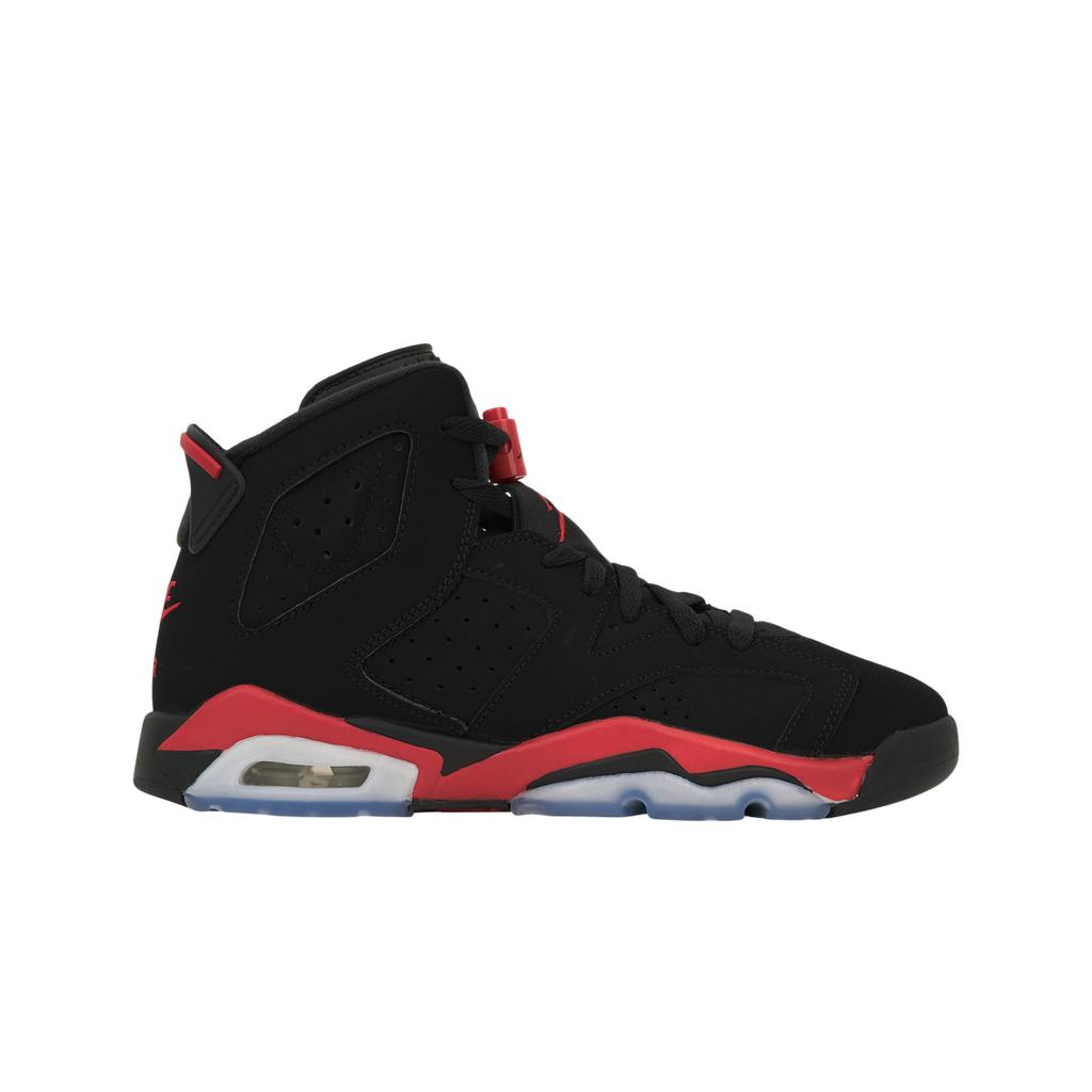 Air Jordan 6 Retro GS Reverse Infrared Продавец Детские Кроссовки Черный Светло-Карминный IQ1275-001