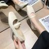 Весна и осень 2024 г. Женские туфли на низком каблуке в корейском стиле для вечеринок и работы, черные туфли Мэри Джейн на плоской подошве, женские повседневные туфли-лодочки