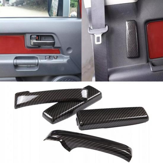 Carbon Fiber Look For Toyota FJ Cruiser 07-21 Interior door handle cover trim 4X