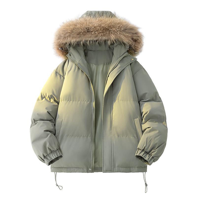 Hooded Cotton Jacket Thickened Warm Fur Collar Short Fashion Versatile Multi-color Bread Clothes