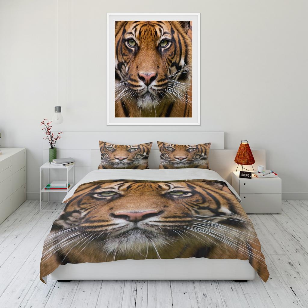 Tiger Pattern Bedding Set Cute Bear Kawaii King Twin Double Child Bedding Collection Microfiber Or Polyester Duvet Cover Collection