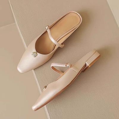 Тапочки Повседневная Женская Обувь Шлепанцы Мюли Для Женщин 2025 Низкий Закрытый Носок Роскошные Новые Цветочные Модные Скандальные Туфли Тапочки Повседневные