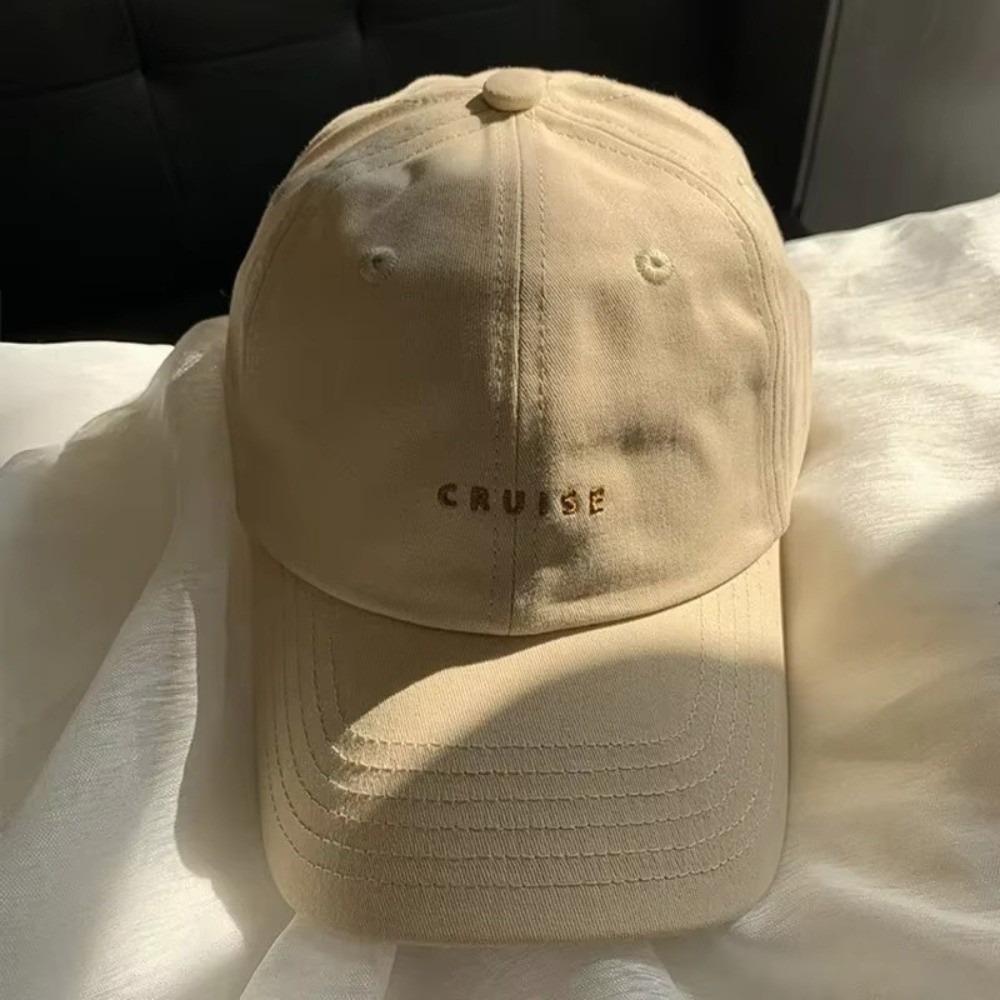 Solid Color Peaked Cap Letter Embroidery Outdoor Sun Visors Hat Fashion Baseball Hat for Women