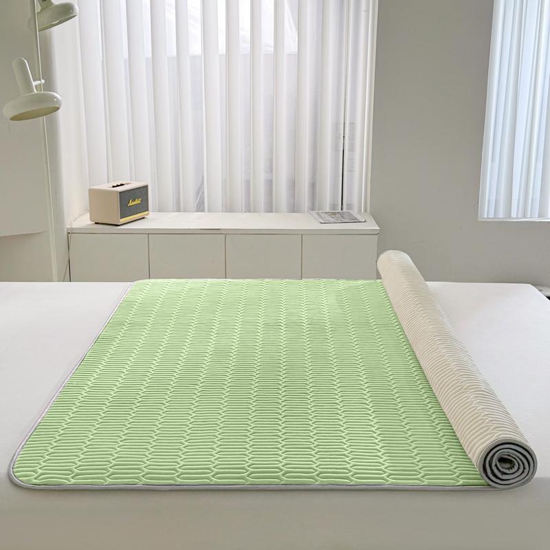 Чехол для матраса из латекса с четырьмя угловыми резинками, однотонный мат для кровати, мягкий стеганый защитный чехол на резинке 100/160/200