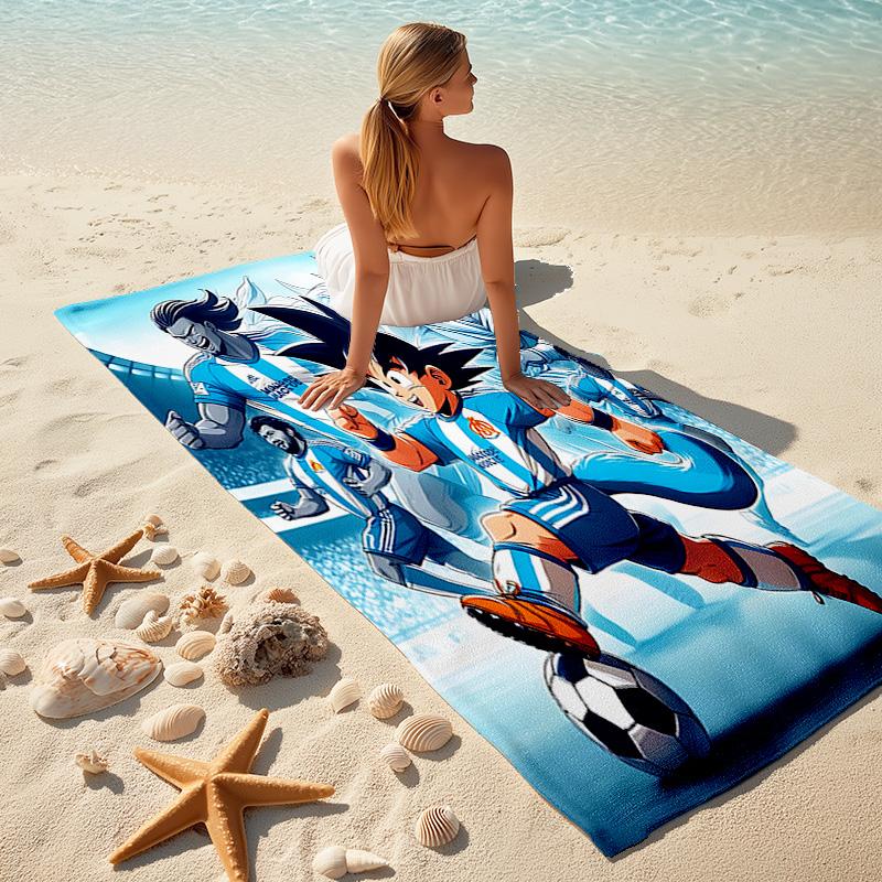 1pc Soccer Heroes Action Cartoon Quick Dry Microfiber Bath Towel for Swimming Surfing Camping Unisex Holiday. SJT7201192