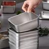 Подносы для хранения продуктов из нержавеющей стали, прямоугольная тарелка для сосисок, лапши и фруктов с крышкой, органайзеры для домашней кухни, контейнер для еды
