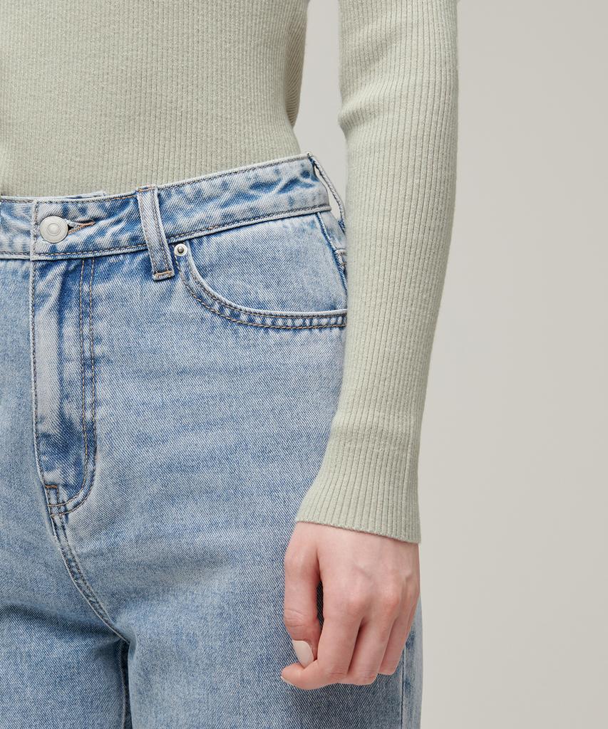 MUSINSA STANDARD WOMAN Women'S Ribbed Slim Turtleneck Knit [Mint]