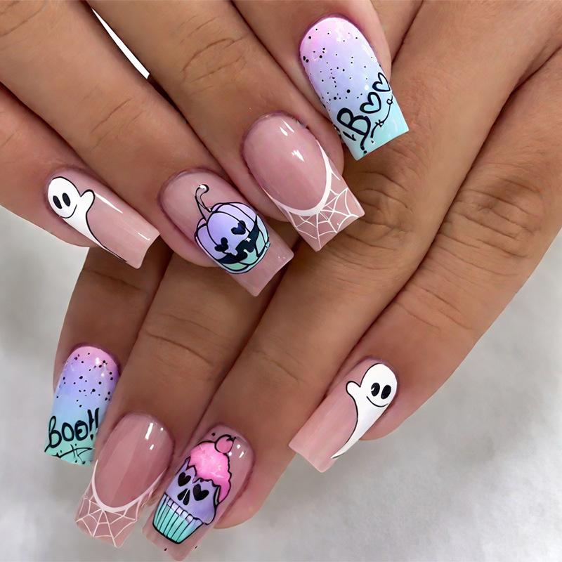 European And American Nail Art Dark Spice Girls Halloween Collection Bat Spider Skull Long Wear Armor