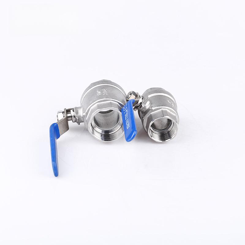 304 Stainless Steel Two-Piece Internal Thread Ball Valve (Sizes: 4 Points, 6 Points, 1 Inch, DN25)