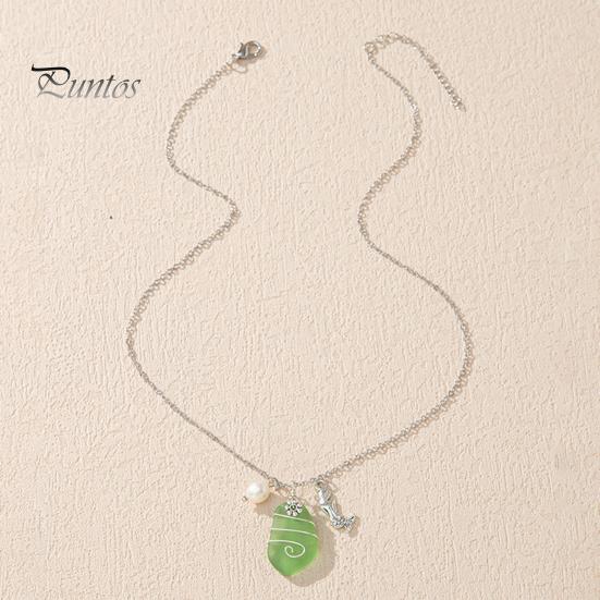 Ожерелье с подвеской, регулируемое, износостойкое, декоративное с подвеской, антикоррозийное украшение на шею, устойчивое к выцветанию, пляжное ожерелье из проволочной обмотки для женщин