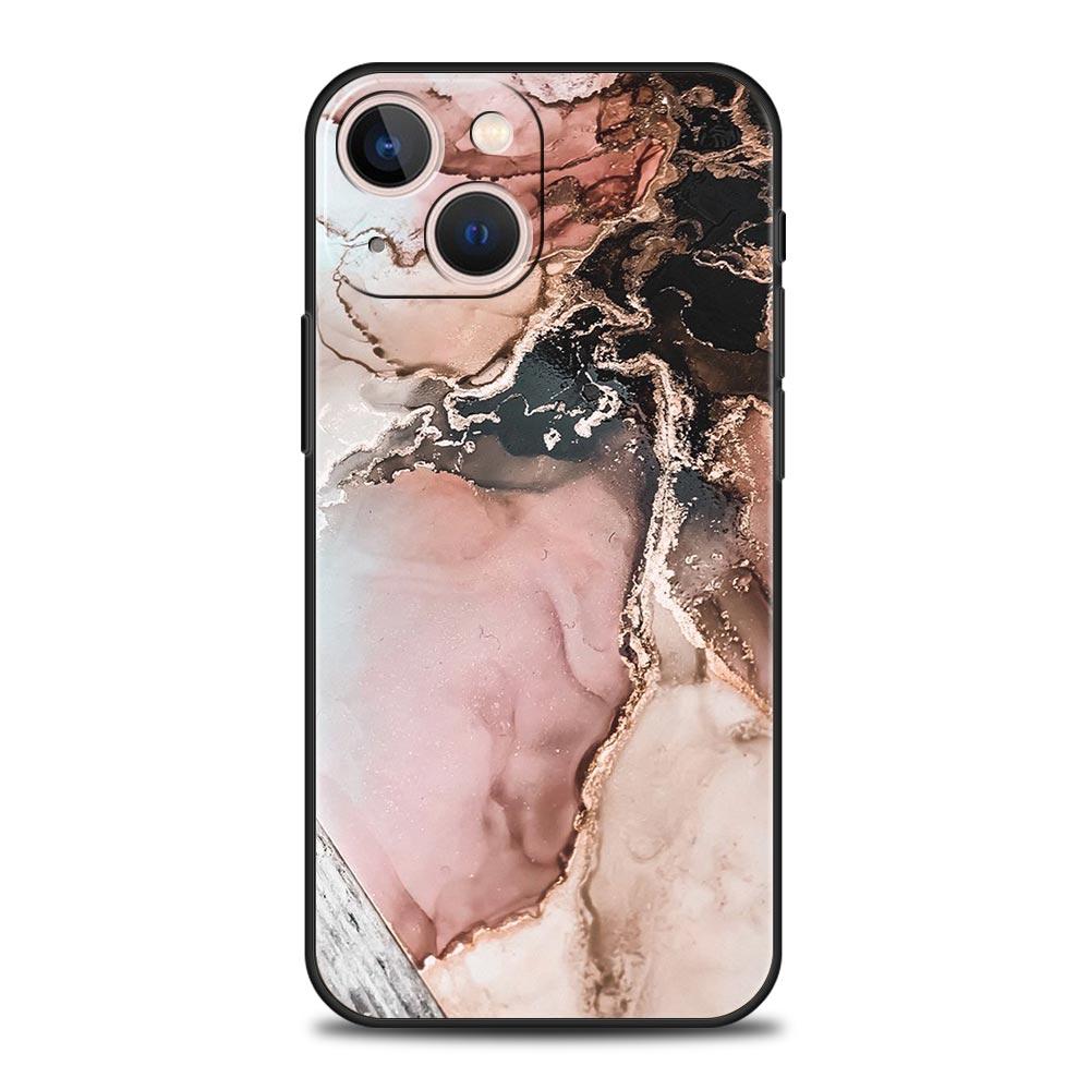 Винтажный мраморный чехол для телефона для iPhone 17 16 15 14 13 12 11 Pro Max 17 Air Plus Ударопрочный мягкий ТПУ корпус Fundas Capas Сумки