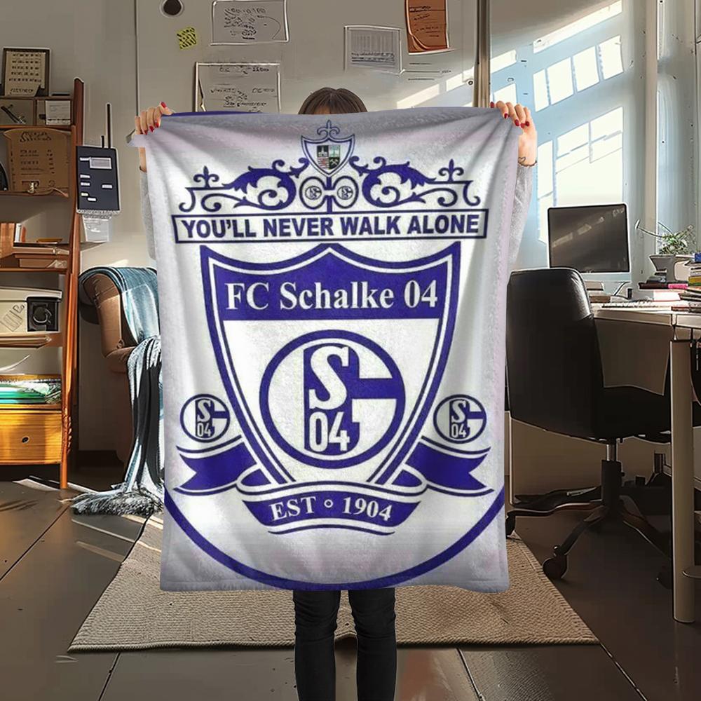 1PC Schalke 04 Print Flannel Blanket, High quality Comfortable for All Seasons, Home Decor, Warmth and Comfort, Perfect for Christmas Gifts147