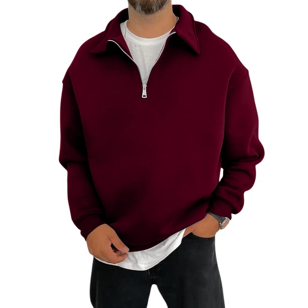 Мужская повседневная рубашка свободного кроя с воротником и длинными рукавами