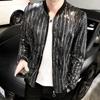 Erkaklar Bahor va Kuz Katta O'lchamdagi Jaket Sequin Yaltiroq Fermuarlı Jaket Hip Hop Tungi Klub Sahna Ko'cha Jaketi