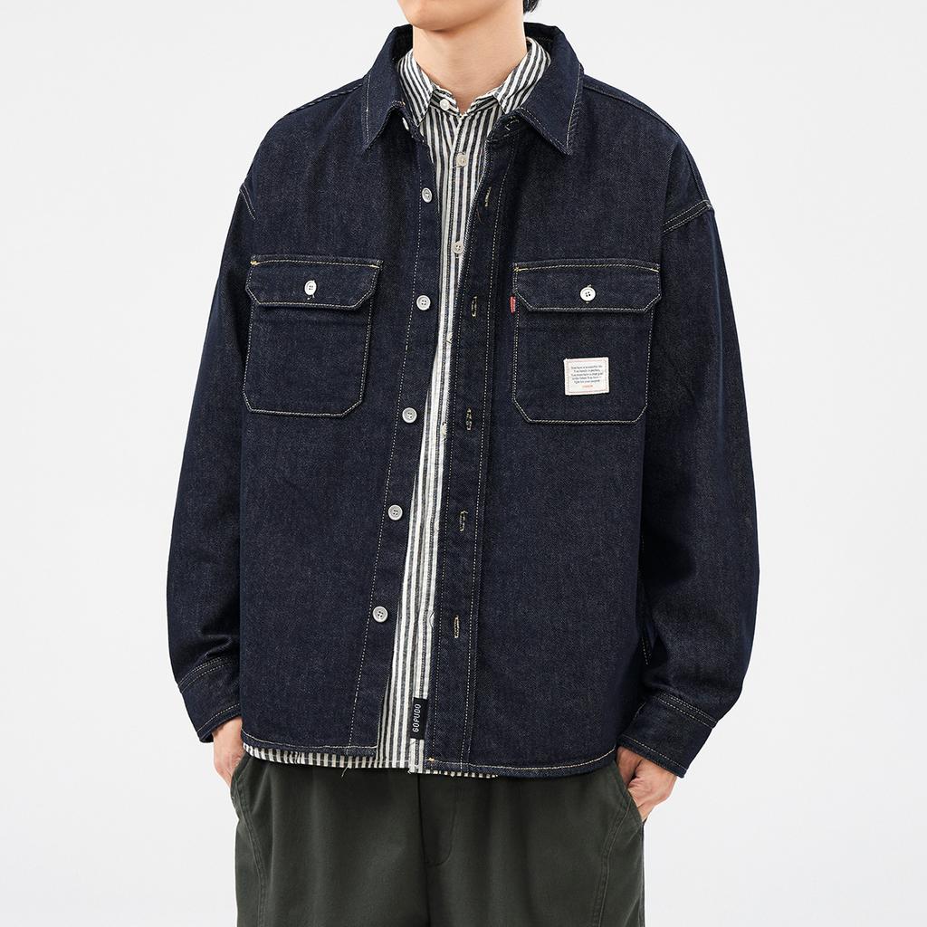 Мужская джинсовая куртка Hansca American Denim с широкими лацканами, мужская рубашка с несколькими карманами