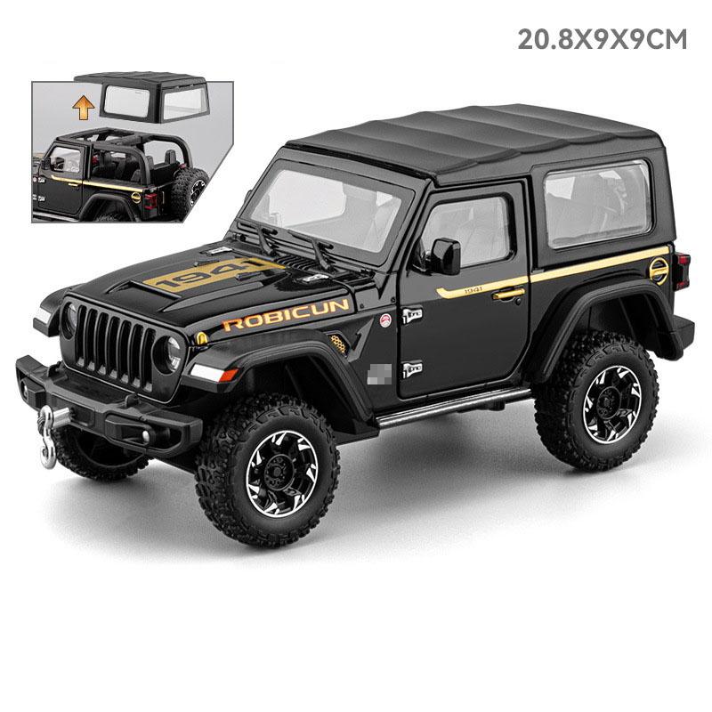 1:24 Wrangler Rubicon Tank 500 Модель автомобиля-игрушки SUV Амортизирующие колеса Рулевое управление Звук Свет Внедорожные модели Автомобилей Подарки для мальчиков