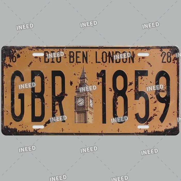 American States Metal Tin Signs Vintage Poster California Florida New Jersey Texas Hawaii Metal Plates Pub Club Bar Wall Decor