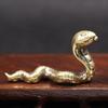 Brass Zodiac Snake Figurines Miniatures Desktop Ornament Tea Pets Home Decoration Crafts Accessories Vintage Animal Small Statue