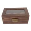 3 Slot Watch Display Case Wood Detachable Pillow Glass Cover Single Layer Watch Box for Jewelry