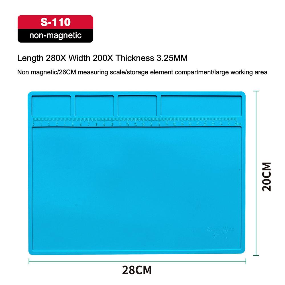 Silicone Soldering Pad Desk Platform Mat for Welding Station Iron Phone PC Repair Magnetic Heat Insulation No Lead S-160 1