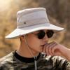 Spring and summer new big head circumference bucket hat men's mesh breathable outdoor mountaineering fishing wide brim sun hat