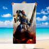Быстросохнущее пляжное полотенце с узором Warhammer 40K, легкое впитывающее полотенце для бассейна, пляжа, отпуска