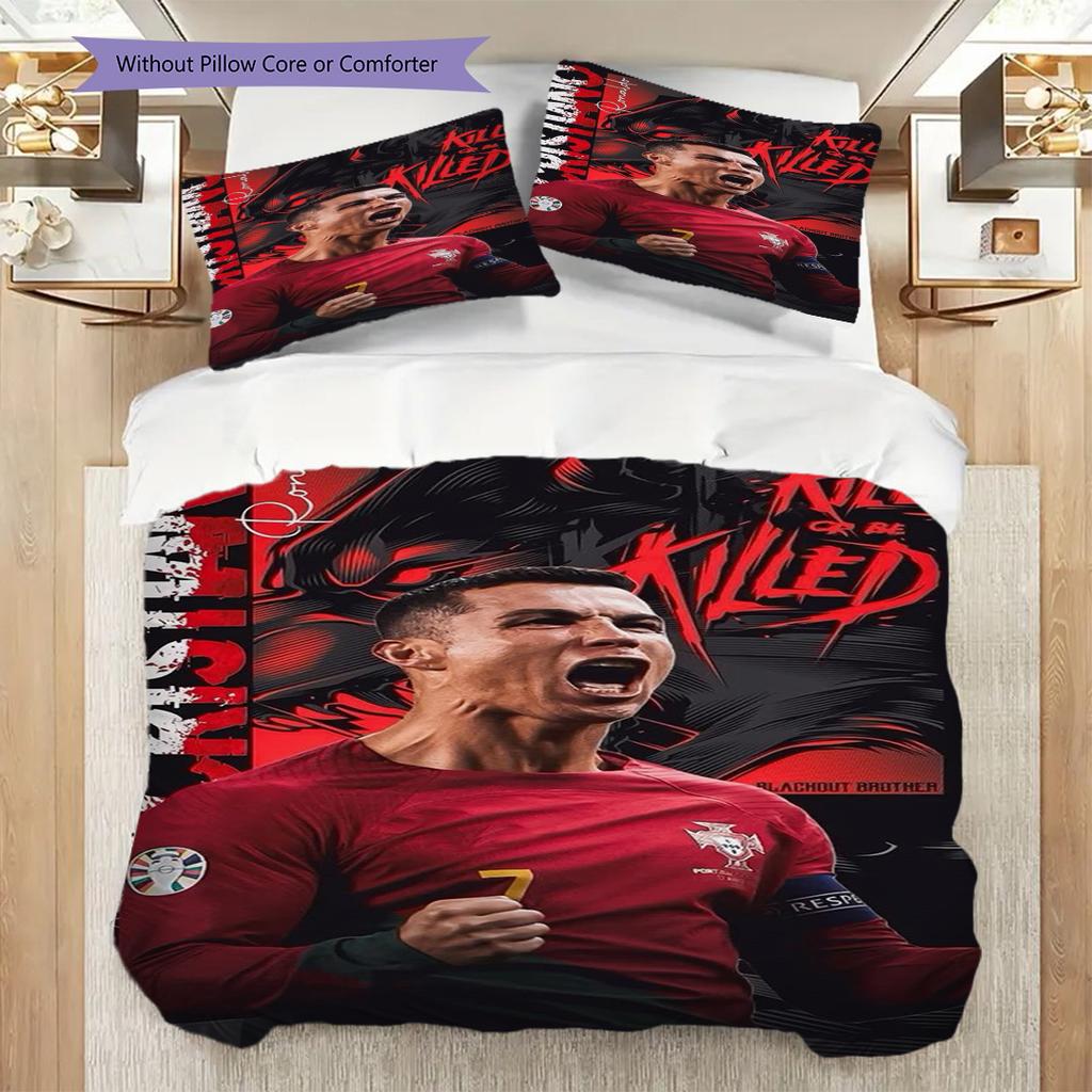 Ronaldo's Legacy Three-piece set (1 * duvet cover + 2 * pillowcase, without core) Bedding set Duvet cover and pillowcase Soft and comfortable