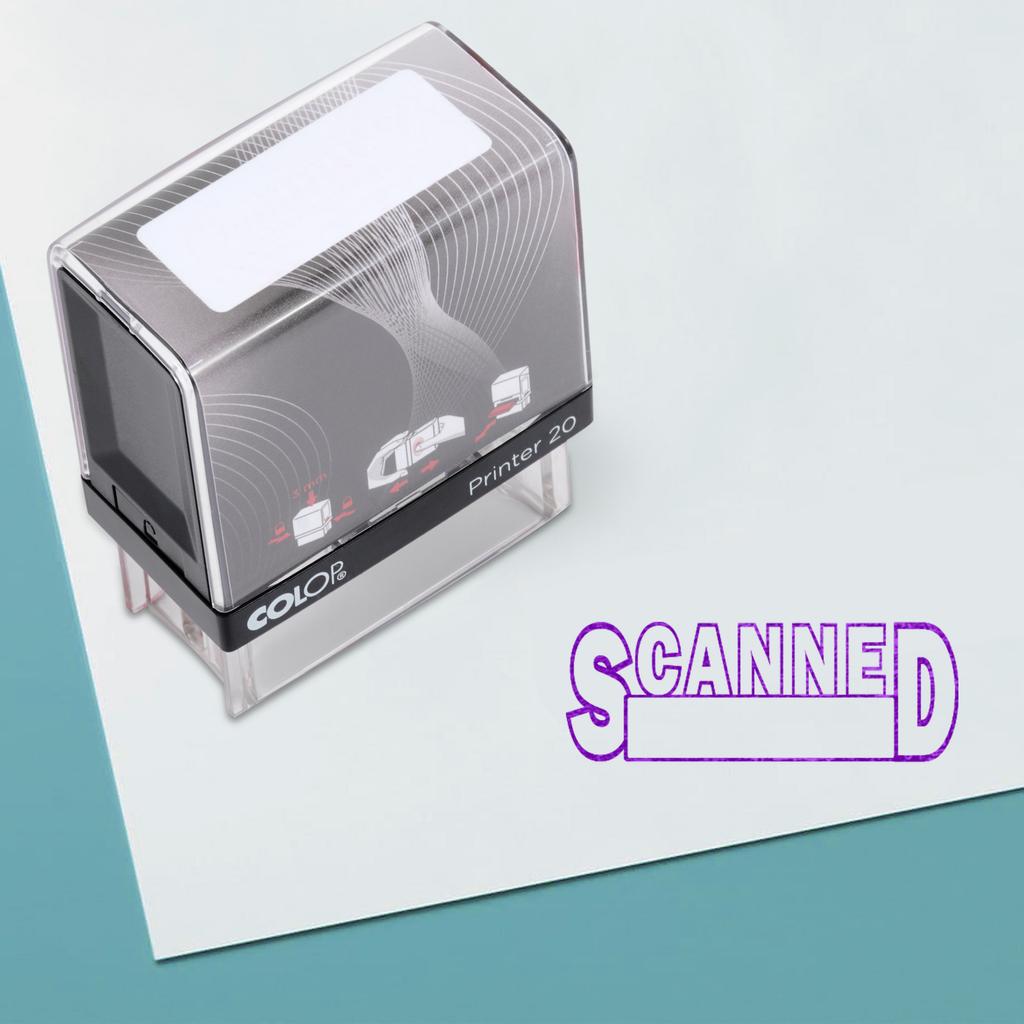 SCANNED Self Inking Rubber Stamp Custom Colop Office Stationary P20 Mini Stamper