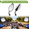 HOPESPANNER Universal Motorcycle Rearview Adjustable Bar End Side Mirror Iron 1 M10 Leaf Shape Mirrors, Mounts, Plastic, Set, White,