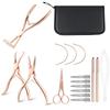 ARLANY Tape In Extension Pliers Tool Kit Microlink Pliers with Metal Hair Clips Thread Cutting Scissors Hair Threader Loop Tool