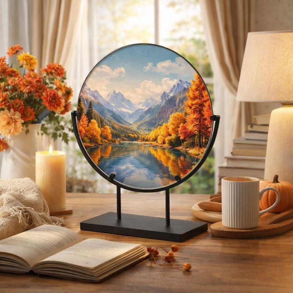 Iron Metal Easel Stands with Base Platter Photo Stands Storage Shelf  Picture Platter Photo